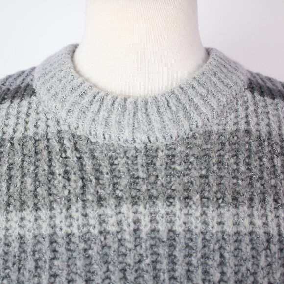 SO Womens Large Gray Shades Striped Acrylic Knit Sweater - Picture 3 of 4